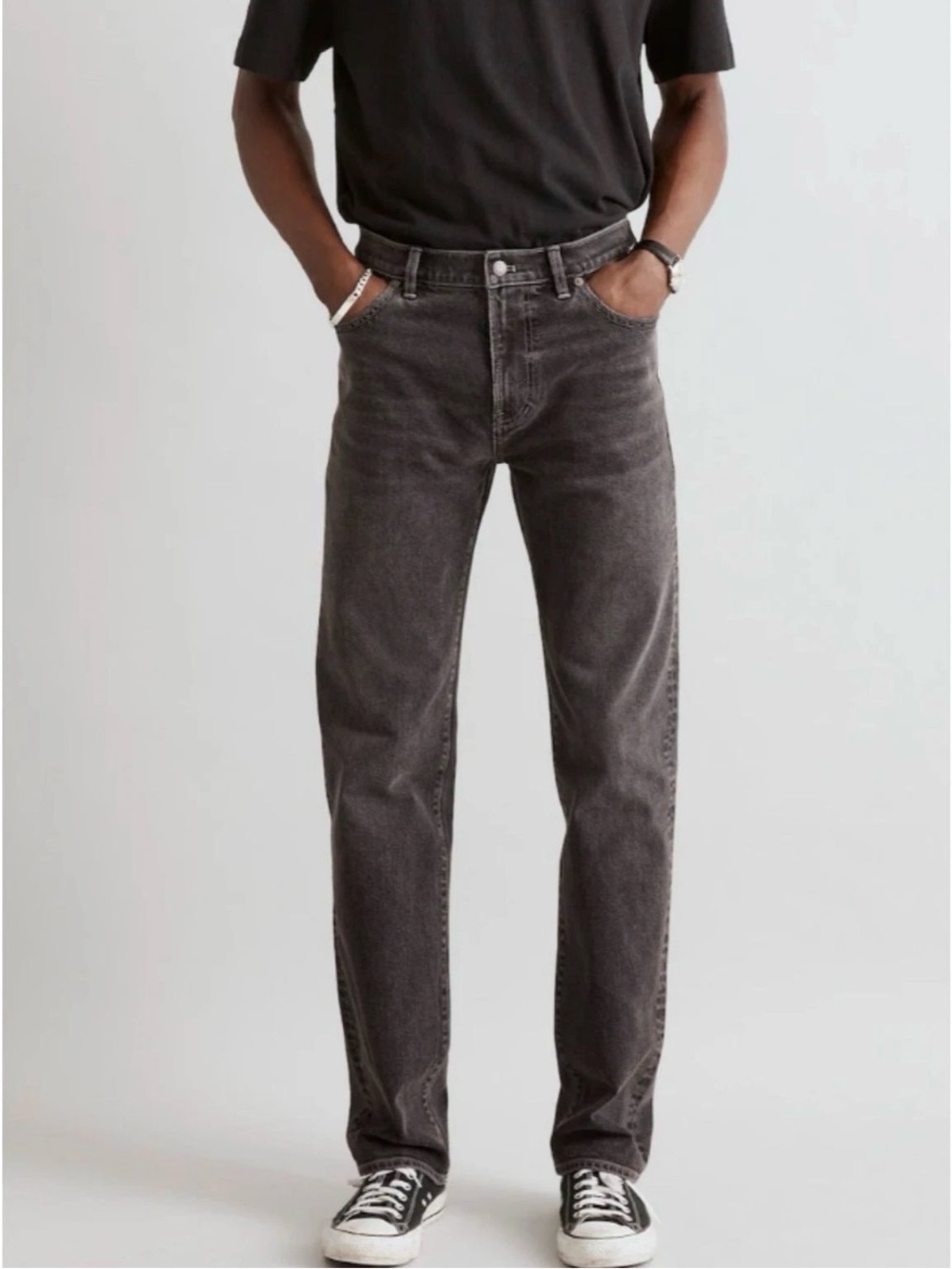 Madewell 1991 Straight Jeans Mens 34x32 Charcoal Gray Denim NWT